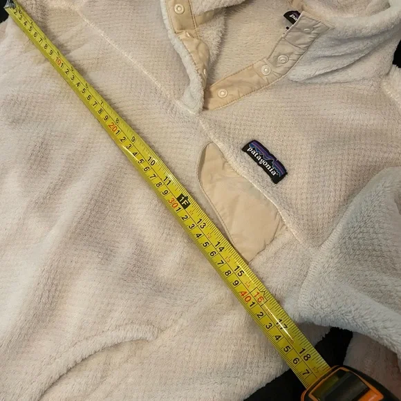 Patagonia Re-Tool Fleece S cream 3/4 - Picture 6 of 11